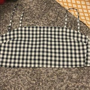 Black and white checkered crop top